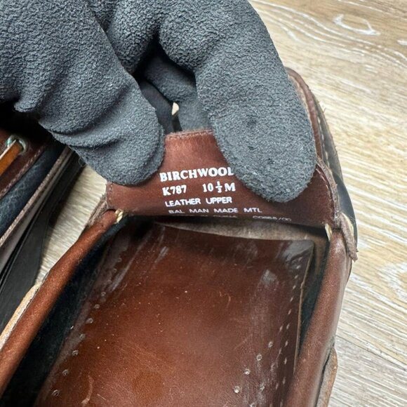 Bass Birchwood Brown/Black Leather Penny Loafers Men's Size 10.5 - Picture 5 of 6